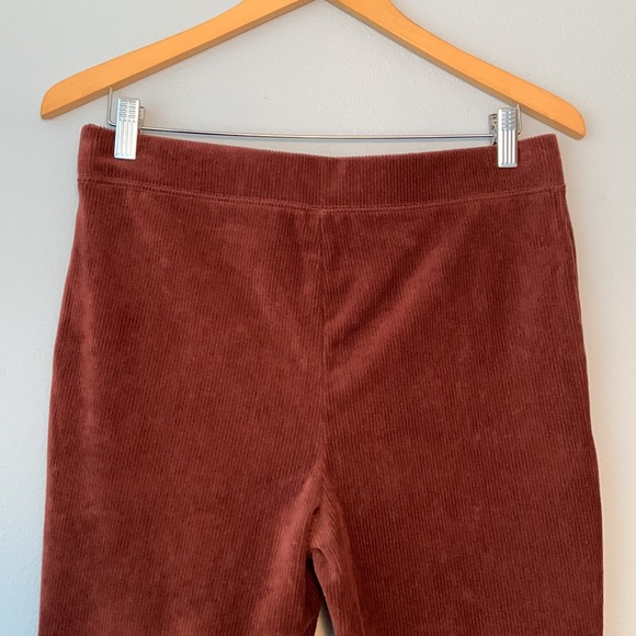Anthropologie • NWT Daily Practice Velour Corduroy Flare Pants Burgundy Size XL - Picture 8 of 11